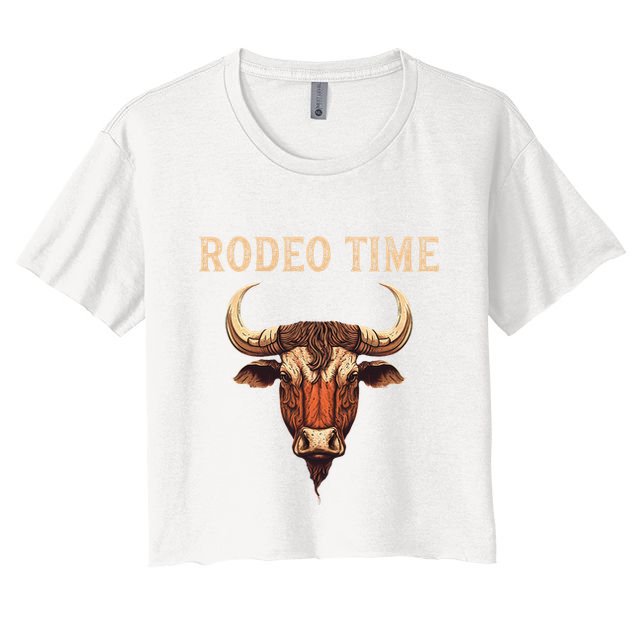Rodeo Time Bull Riding Cowboy Bull Rider Crop Top