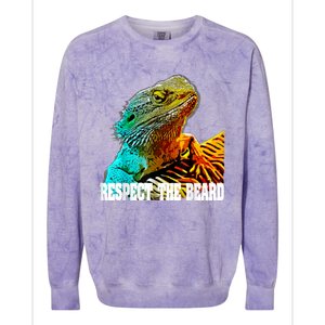 Respect The Beard Funny Bearded Dragon Colorblast Crewneck Sweatshirt