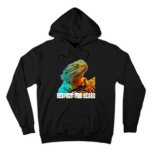 Respect The Beard Funny Bearded Dragon Hoodie