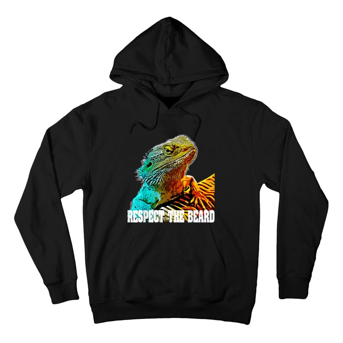 Respect The Beard Funny Bearded Dragon Hoodie