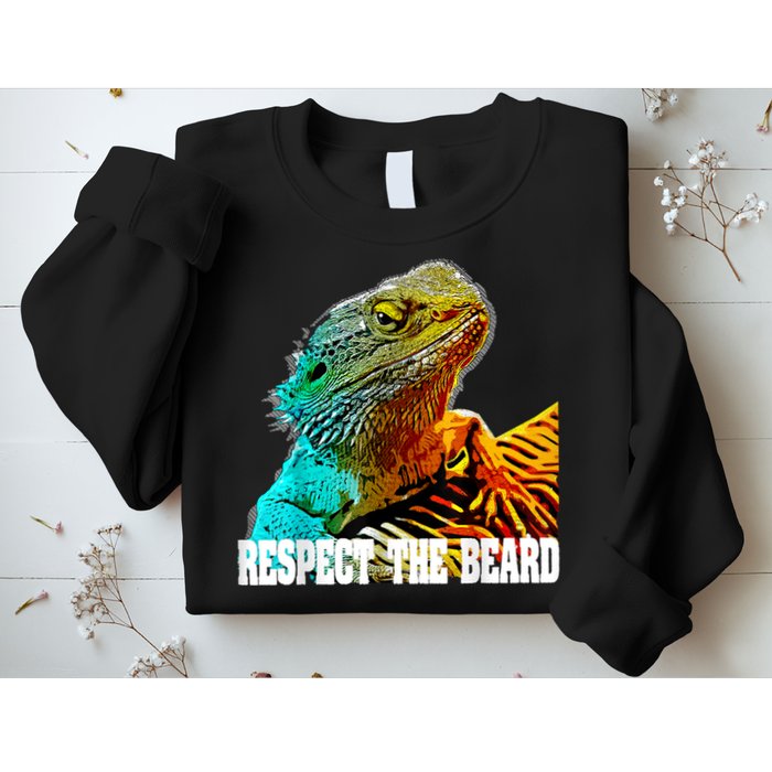 Respect The Beard Funny Bearded Dragon Sweatshirt
