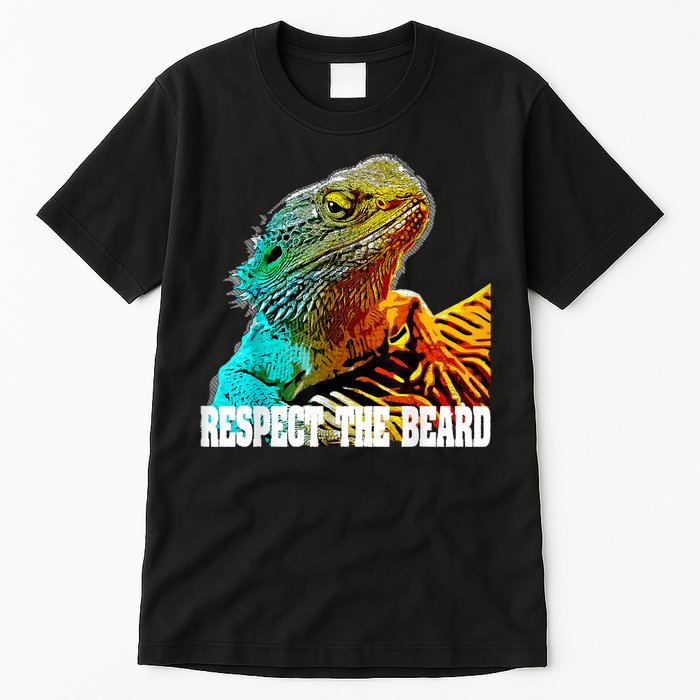 Respect The Beard Funny Bearded Dragon Tall T-Shirt