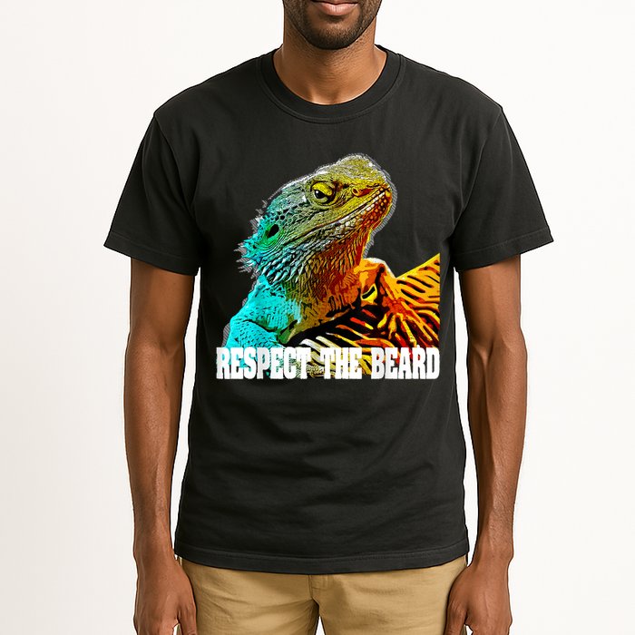 Respect The Beard Funny Bearded Dragon Tall T-Shirt