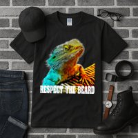 Respect The Beard Funny Bearded Dragon Tall T-Shirt
