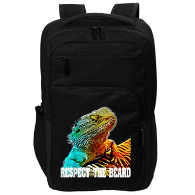 Respect The Beard Funny Bearded Dragon Impact Tech Backpack