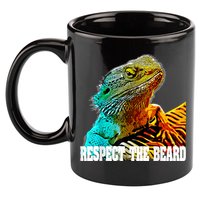 Respect The Beard Funny Bearded Dragon 11oz C Handle Ceramic Mug