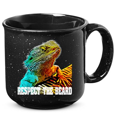 Respect The Beard Funny Bearded Dragon 15oz Campfire Ceramic Mug