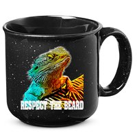 Respect The Beard Funny Bearded Dragon 15oz Campfire Ceramic Mug