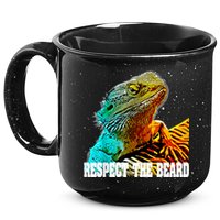 Respect The Beard Funny Bearded Dragon 15oz Campfire Ceramic Mug