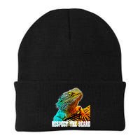 Respect The Beard Funny Bearded Dragon Beanie