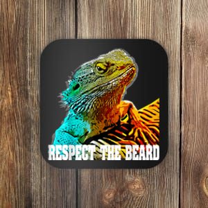 Respect The Beard Funny Bearded Dragon Coaster