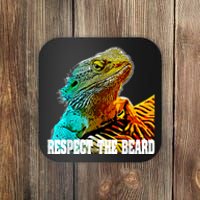 Respect The Beard Funny Bearded Dragon Coaster