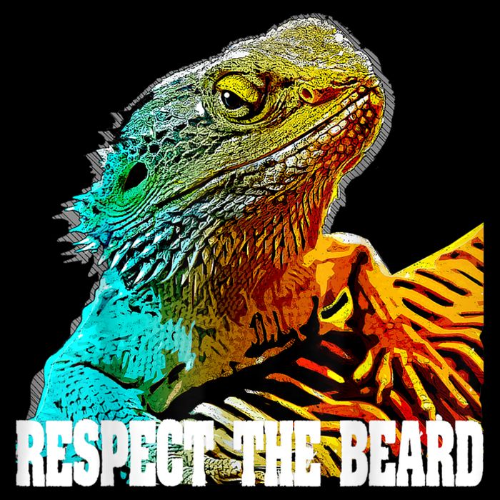 Respect The Beard Funny Bearded Dragon Drawstring Bag