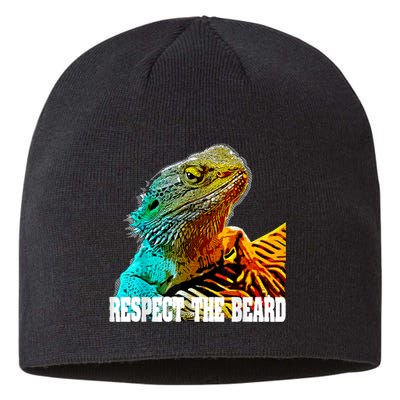 Respect The Beard Funny Bearded Dragon Sustainable Beanie