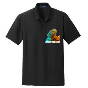 Respect The Beard Funny Bearded Dragon Dry Zone Grid Polo