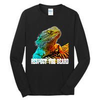 Respect The Beard Funny Bearded Dragon Tall Long Sleeve T-Shirt