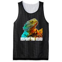 Respect The Beard Funny Bearded Dragon Mesh Reversible Basketball Jersey Tank