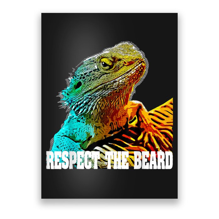 Respect The Beard Funny Bearded Dragon Poster