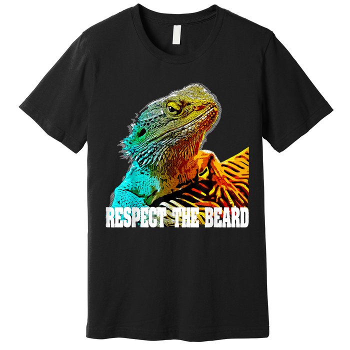 Respect The Beard Funny Bearded Dragon Premium T-Shirt