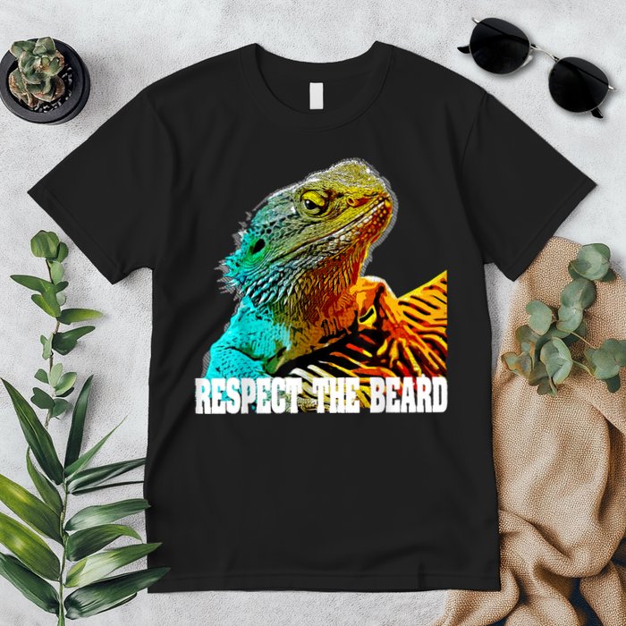 Respect The Beard Funny Bearded Dragon Premium T-Shirt