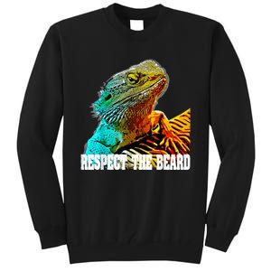 Respect The Beard Funny Bearded Dragon Tall Sweatshirt