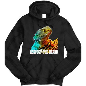 Respect The Beard Funny Bearded Dragon Tie Dye Hoodie