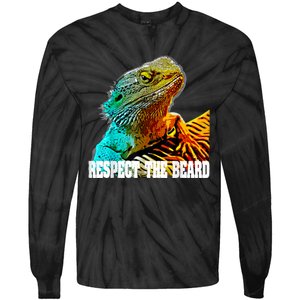 Respect The Beard Funny Bearded Dragon Tie-Dye Long Sleeve Shirt