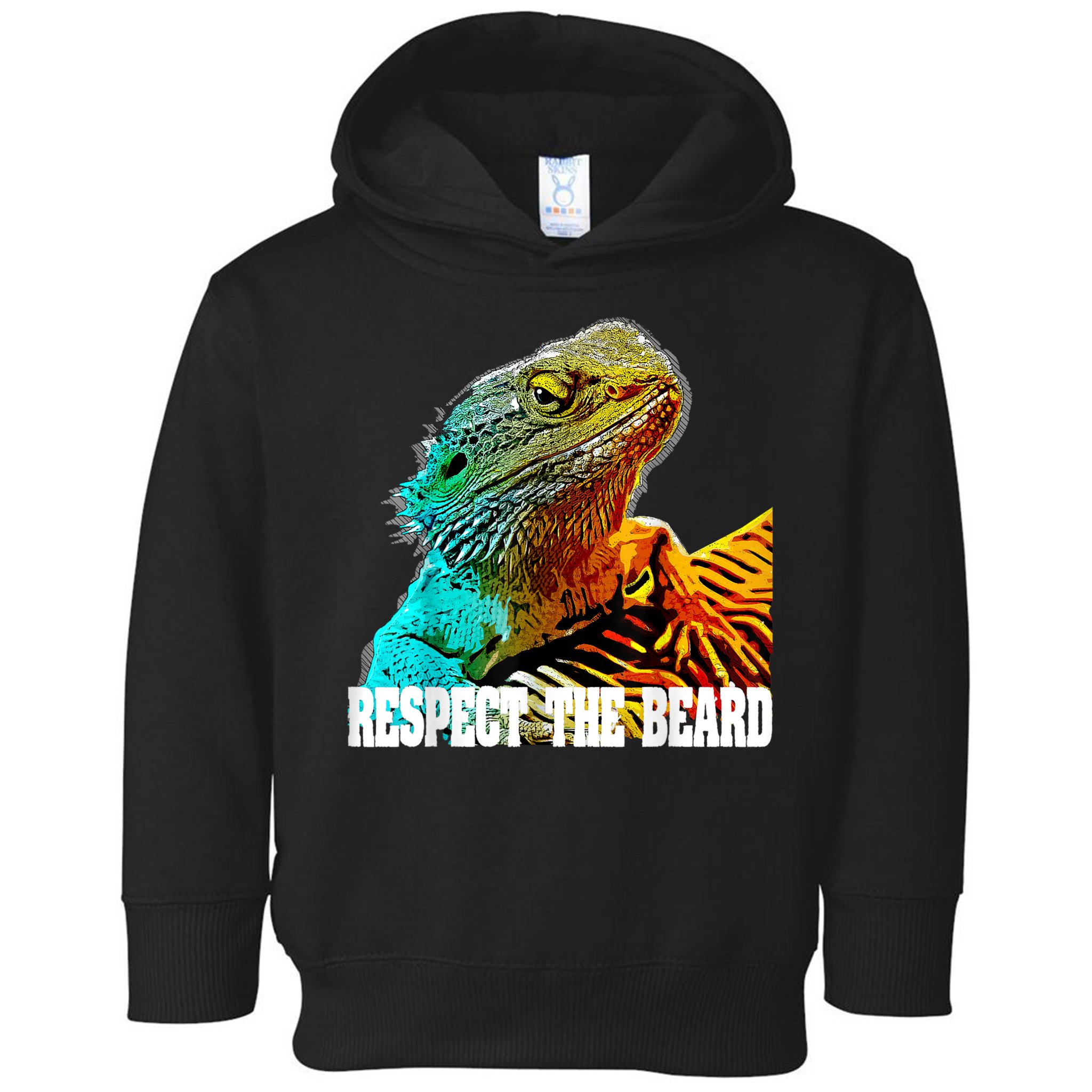 Respect The Beard Funny Bearded Dragon Toddler Hoodie