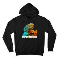 Respect The Beard Funny Bearded Dragon Tall Hoodie