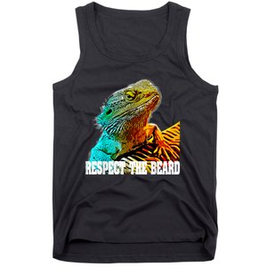 Respect The Beard Funny Bearded Dragon Tank Top