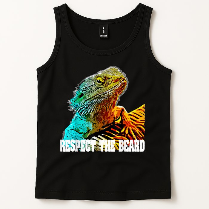 Respect The Beard Funny Bearded Dragon Tank Top