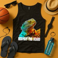 Respect The Beard Funny Bearded Dragon Tank Top