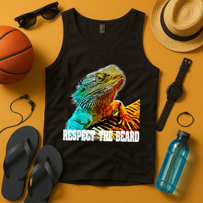 Respect The Beard Funny Bearded Dragon Tank Top