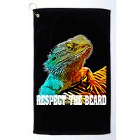 Respect The Beard Funny Bearded Dragon Golf Towel
