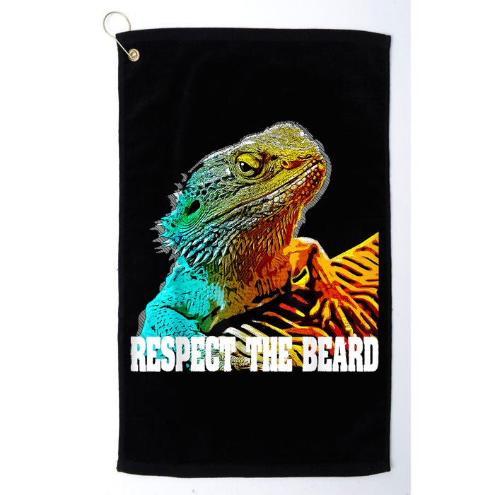 Respect The Beard Funny Bearded Dragon Golf Towel