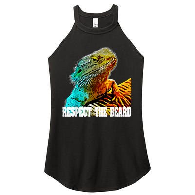 Respect The Beard Funny Bearded Dragon Women's Perfect Tri Rocker Tank