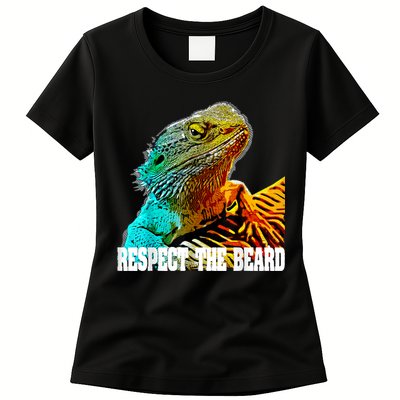 Respect The Beard Funny Bearded Dragon Womens T-Shirt