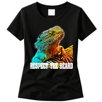 Respect The Beard Funny Bearded Dragon Womens T-Shirt