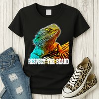 Respect The Beard Funny Bearded Dragon Womens T-Shirt