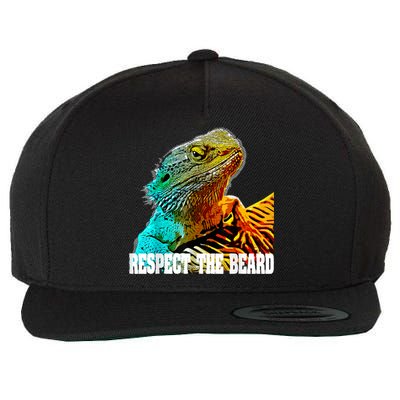 Respect The Beard Funny Bearded Dragon Wool Snapback Cap