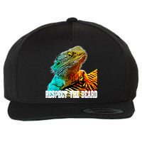 Respect The Beard Funny Bearded Dragon Wool Snapback Cap