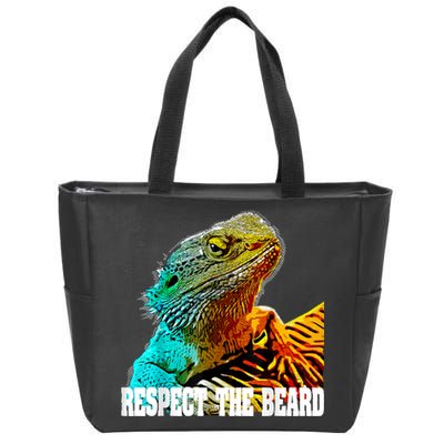 Respect The Beard Funny Bearded Dragon Zip Tote Bag