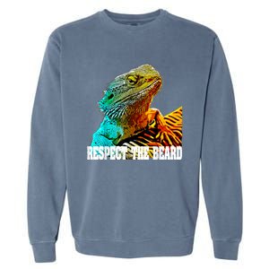 Respect The Beard Funny Bearded Dragon Garment-Dyed Sweatshirt