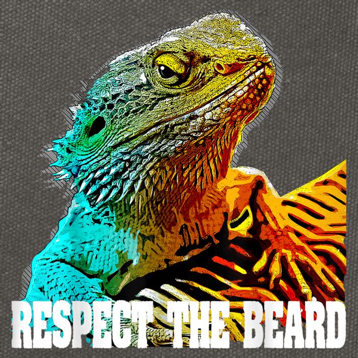 Respect The Beard Funny Bearded Dragon Cotton Canvas Backpack