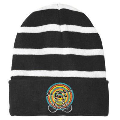 Retro The Backseat Lovers Indie Rock Band Vintage Design  Striped Beanie with Solid Band