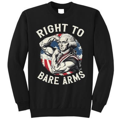 Right To Bare Arms 4th Of July Funny Gym George Washington Tall Sweatshirt