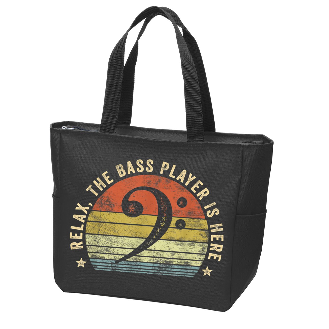 Relax The Bass Player Is Here Bassist Gifts Music Guitar Zip Tote Bag