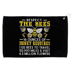 Respect The Bees 16 Ounces Of Honey Requires 1152 Bees To Grommeted Golf Towel