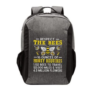 Respect The Bees 16 Ounces Of Honey Requires 1152 Bees To Vector Backpack