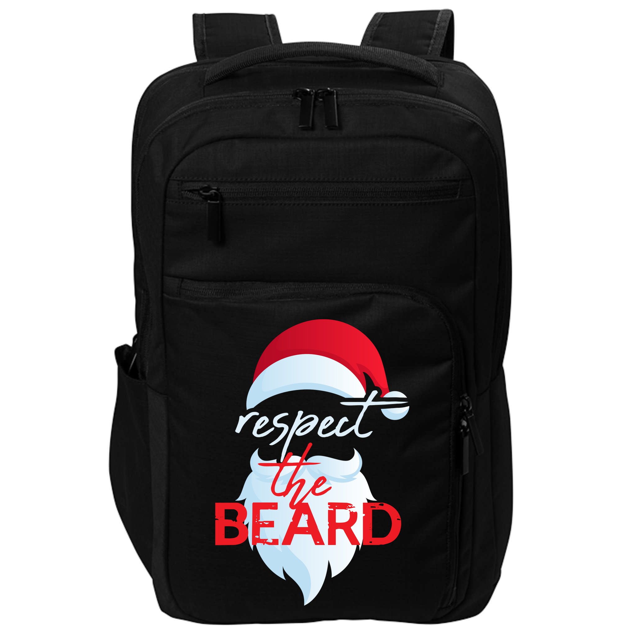 Respect The Beard Santa Claus Funny Christmas Impact Tech Backpack